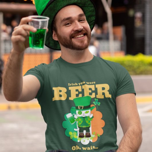 T-shirt Célébrez la Saint Patrick avec un chat chanceux