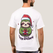 T-shirt Célébrez l'esprit de Noël mignon Sloth (Dos)