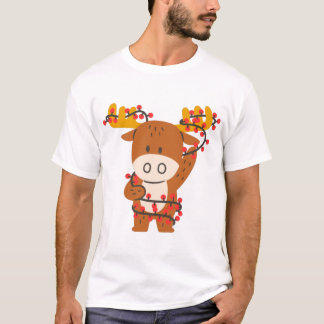 T-shirt Célébrez Noël avec un mignon renne