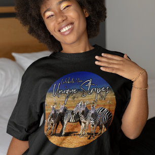 T-shirt "Célébrez vos rayures uniques" Zebra Art