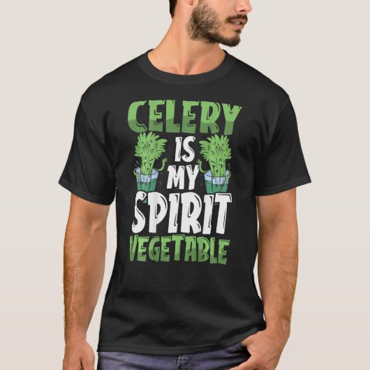 T-shirt Celery Is My Spirit Vegetable Backprint Vegetable (Devant)