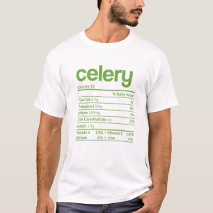 T-shirt Celery Nutrition Fact Drôle Thanksgiving Noël