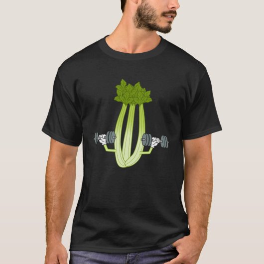 T-shirt Celery Workout Ironic Gym Powerlifting Leek (Devant)