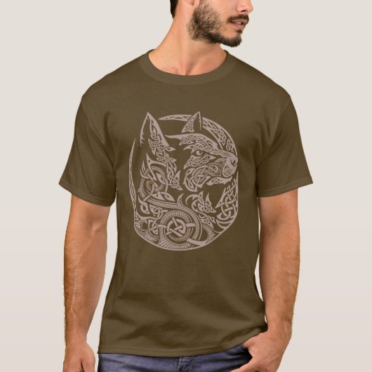 T-shirt Céleste Wolf Conception d'art tribal (Devant)