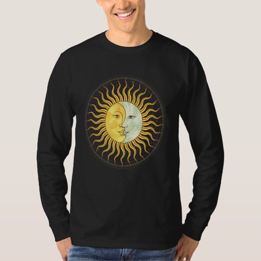 T-shirt Celestial Body Sun Crescent Moon Boho Aesthetic As (Devant)