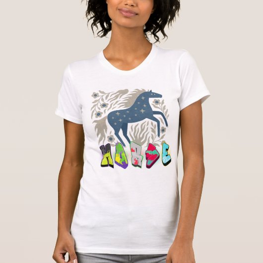 T-shirt Celestial Horse “HARD” – Cosmic Graffiti Art Desig (Devant)