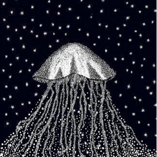 T-shirt Celestial Jellyfish Dot Art Dreamscape stars