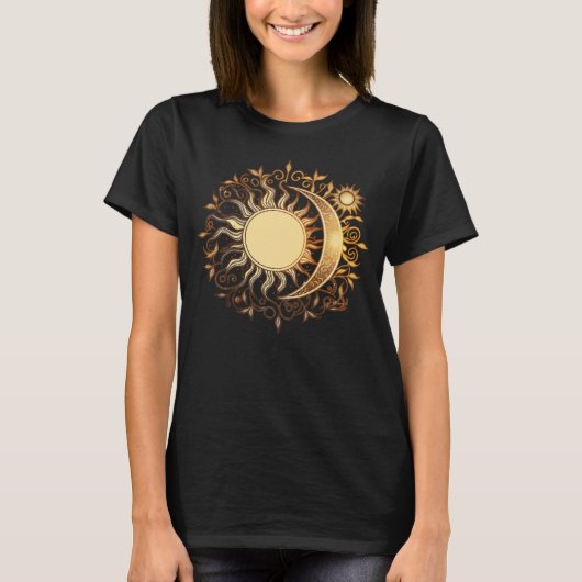 T-shirt Celestial Sun Moon Yoga Meditation Zen Buddhism Sy (Devant)