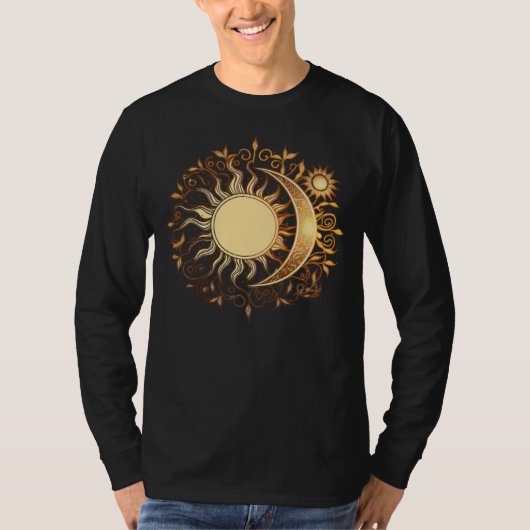 T-shirt Celestial Sun Moon Yoga Meditation Zen Buddhism Sy (Devant)