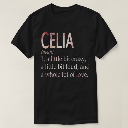 T-shirt Celia Fille Nom Définition (Design devant)