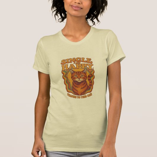 T-SHIRT CÉLIBATAIRE ET HEUREUX (Devant)