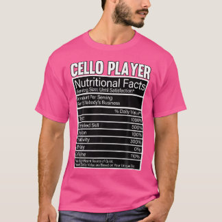 T-shirt Cellist Cello Player Faits nutritionnels Classique