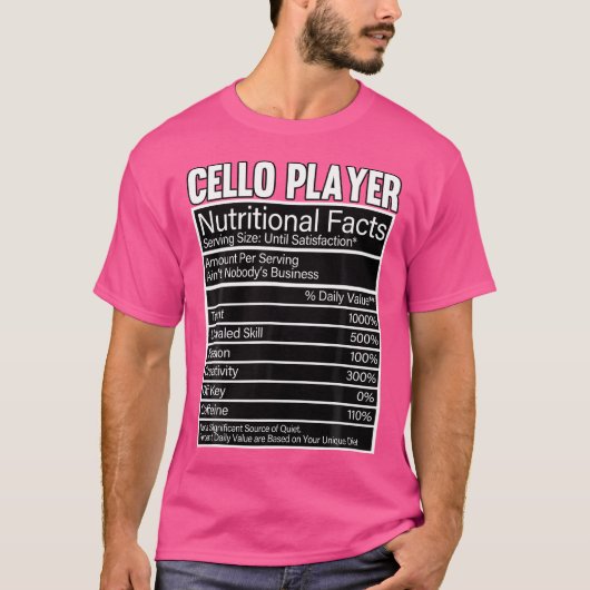 T-shirt Cellist Cello Player Faits nutritionnels Classique (Devant)