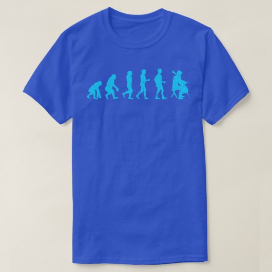 T-shirt Cellist Evolution Idée cadeau Cello Player bleu (Design devant)