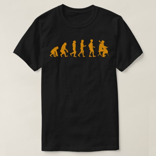 T-shirt Cellist Evolution Idée cadeau Cello Player Orange (Design devant)