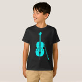 T-shirt Cello - Cyan (Devant entier)