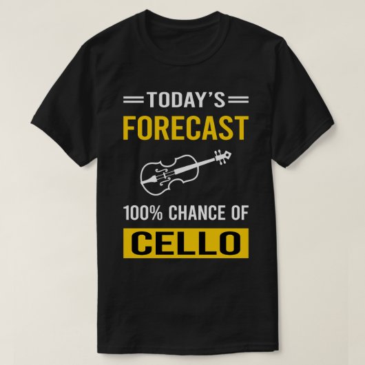 T-shirt Cello de prévision d'aujourd'hui (Design devant)