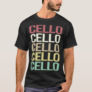 T-shirt Cello de texte coloré