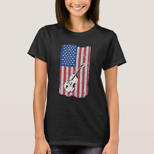 T-shirt Cello USA Flag Cello Player Cellist (Devant)