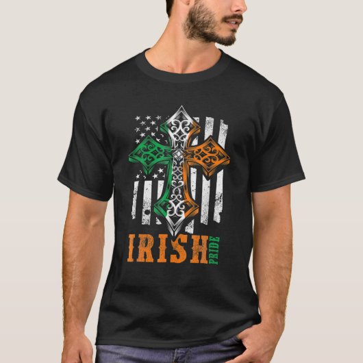 T-shirt Celtic Cross Irish Pride Saint Patrick's Day (Devant)