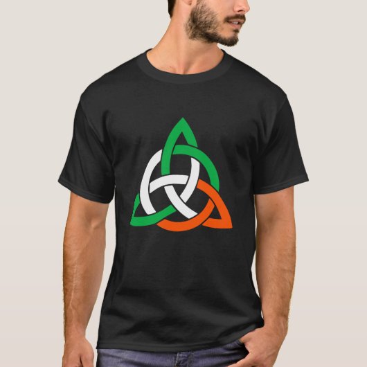 T-shirt Celtic Cross Trinity Knot Triquetra Irish Flag Poc (Devant)