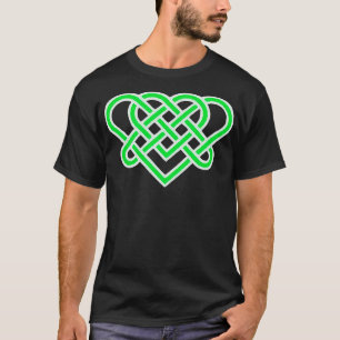 T-shirt Celtic Eternal Love Knot Coeur Romantique Green De
