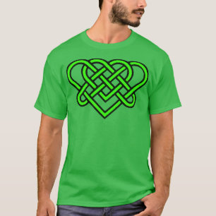 T-shirt Celtic Eternal Love Knot Coeur Romantique Green De