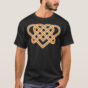 T-shirt Celtic Eternal Love Knot Coeur romantique Orange D