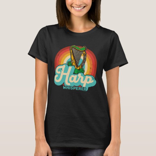 T-shirt Celtic Harp Instrument Plucked String Harpist Musi (Devant)