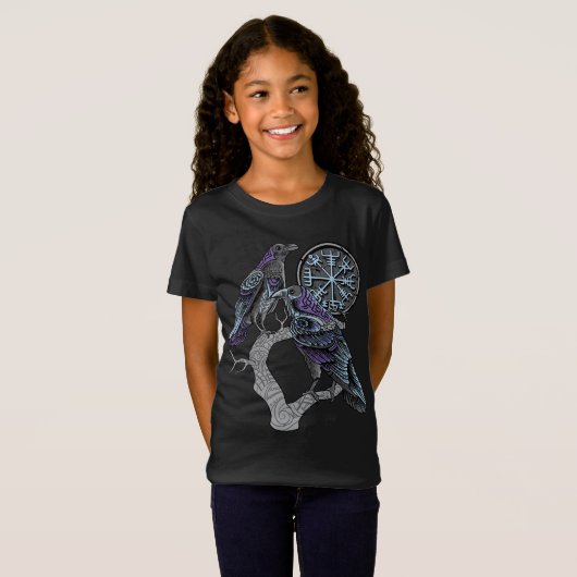 T-Shirt Celtic Huginn Muninn de Viking de chemise des (Devant entier)