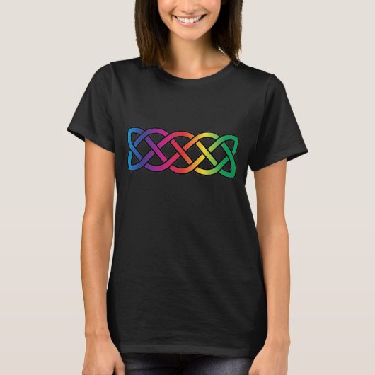 T-shirt Céltic Knot Band Rainbow Lesbian Pride (Devant)