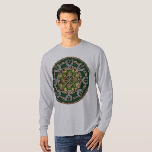 T-shirt Celtic Shamrock & Horseshoe - Lucky St. Patrick's (Devant entier)