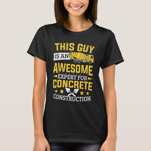 T-shirt Cement Worker Expert Pour Construction Concrète Co (Devant)
