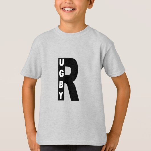 T-shirt cendre enfants DESIGN  RUGBY (Devant)