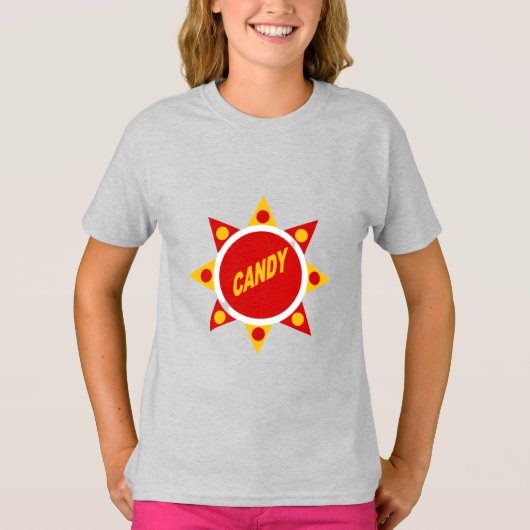 T-shirt cendre filles CANDY (Devant)