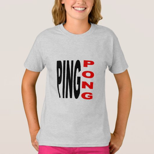 T-shirt cendre filles PING PONG (Devant)