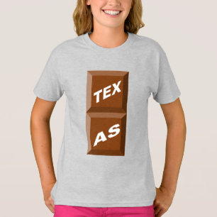 T-shirt cendre filles   TEXAS  CHOCOLAT