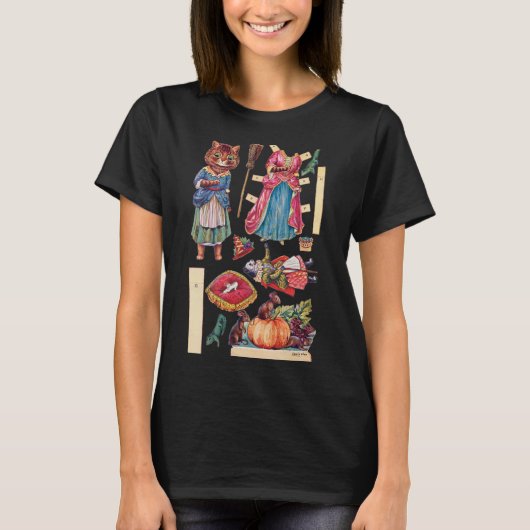 T-shirt Cendrillon, Poupée en papier, Louis Wain (Devant)
