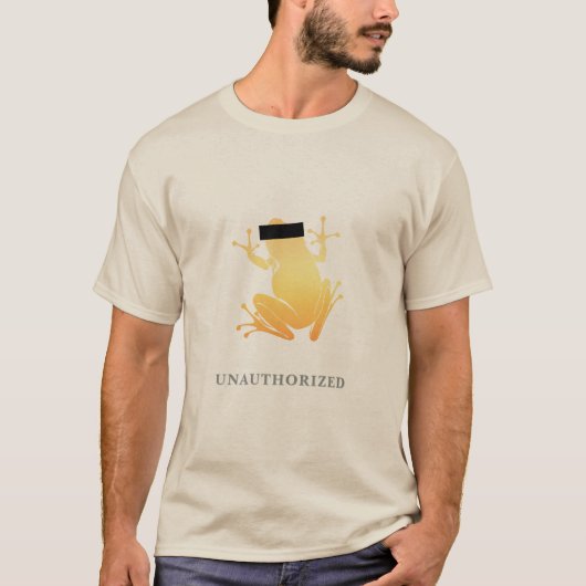 T-shirt Censored Gold Frog Unauthorized Custom Text (Devant)