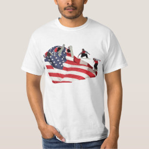 T-shirt cent pour cent américain de surfeur