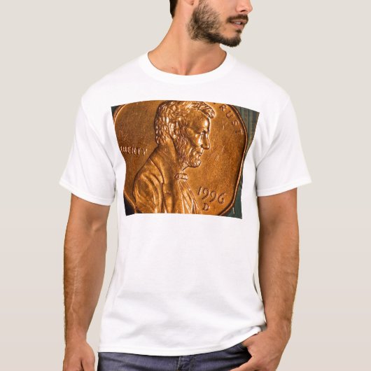 T-shirt Cents Lincoln de cuivre de penny (Devant)