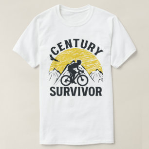T-shirt Century Survivor 100 Mile Bicycle Road Cycling