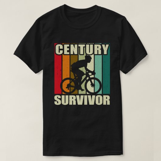T-shirt Century Survivor 100 Mile Bicycle Road Cycling (Design devant)