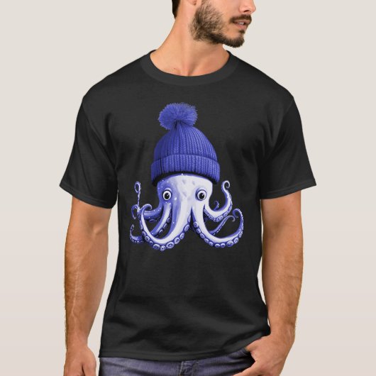 T-shirt Cephalopod Octopus Lover Chilling Purple Cap Novel (Devant)