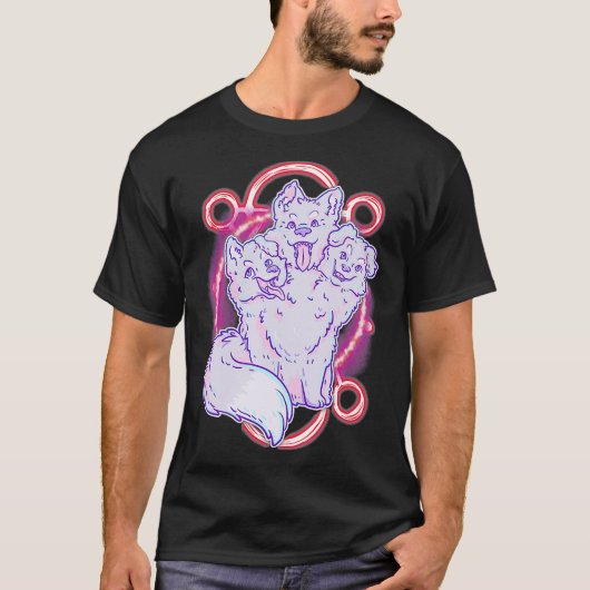 T-shirt Cerberus 3 Headed Dog  Kawaii Pastel Goth Cute (Devant)