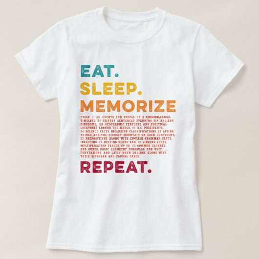 T-shirt Cercle 1 Homeschool Mangez le sommeil Mémoriser Ré (Design devant)