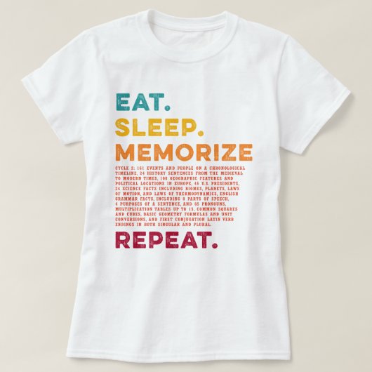 T-shirt Cercle 2 Homeschool Mangez le sommeil Mémoriser Ré (Design devant)