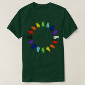 T-shirt Cercle de chats arc-en-ciel mignons (Design devant)