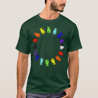 T-shirt Cercle de chats arc-en-ciel mignons