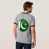 T-shirt Cercle de drapeau de qualité du Pakistan (Dos entier)